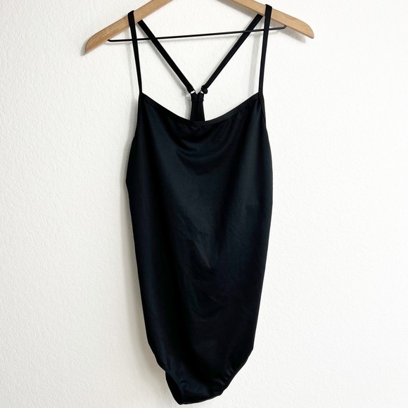 BALEAF WOMEN'S ATHLETIC TRAINING ADJUSTABLE STRAP ONE PIECE SWIMSUIT BLACK NEW - Picture 2 of 7